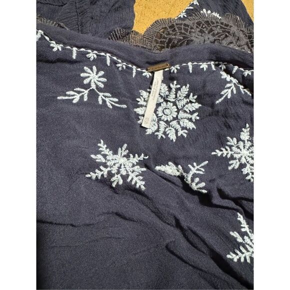 Free People Embroidered kimono cardigan in washed black gray xs - Picture 5 of 9